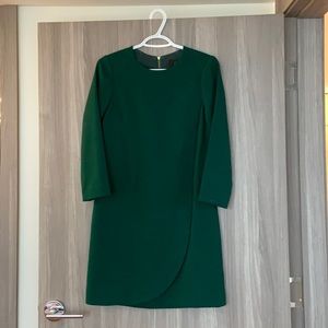 Green J.Crew dress perfect for Christmas party